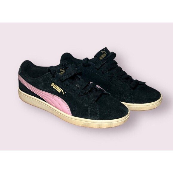 PUMA Women's Size 7.5 Vikky V2 Sneaker Black Pink Tennis Shoes Athletic Casual - Picture 3 of 8